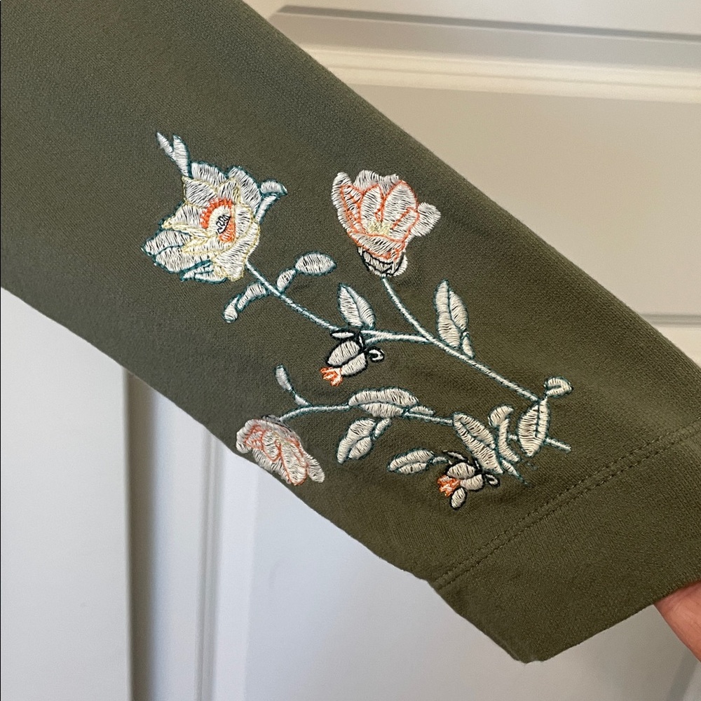 J. Jill Sage Green Embroidered Jacket XL - Picture 4 of 6